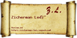 Zicherman Leó névjegykártya